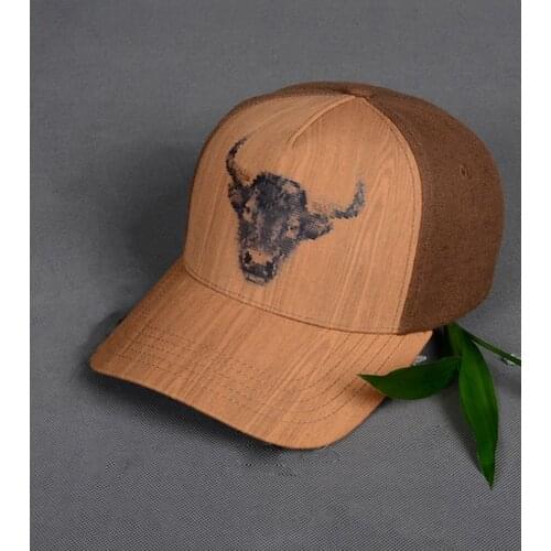 Top Quality Wood Baseball Caps Personality Printing Cow Trucker Hat Men Linen Sport Caps