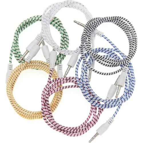 1M Audio Cable 3.5mm Jack Male to Male Stereo Auxiliary Aux Cord For Car Phone MP3 PC Headphone 100pcs