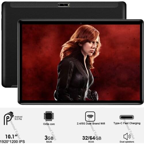 10 inch 4G LTE Android 9.0 Tablet PC 1920*1200 HD Resolution Dual Sim Dual cameras Octa Core 3GB RAM 64GB ROM IPS 5G WiFi +Gifts