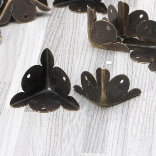 10pcs Antique Bronze Decor Jewelry Wine Gift Box Wooden Case Corner Protectors