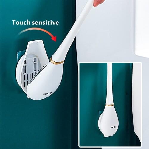 2021 toilet brush no dead ends wash toilet silicone brush hanging kitchen gadgets and accessories baseball bat toilet brush