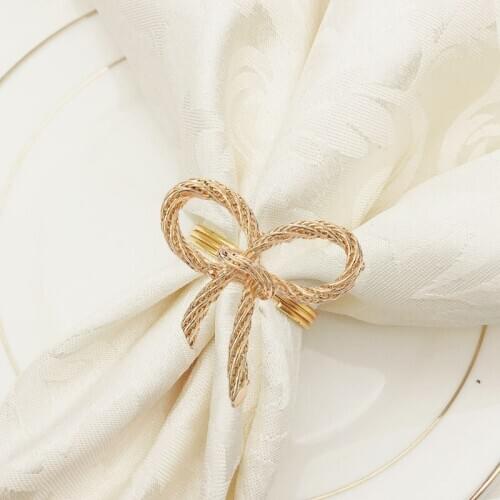 30pcs Hotel golden butterfly bow tie napkin buckle napkin ring napkin ring ring cloth ring metal