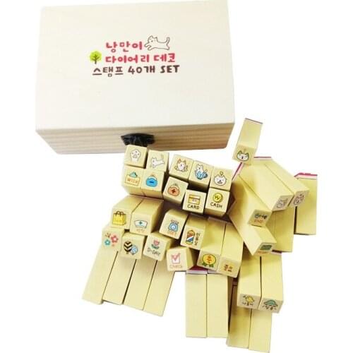 40 pcs/set Cute Cartoon Cats Wood Stamps For DIYS crapbooking Gift Clear Rubber Stamps For Scrapbooking