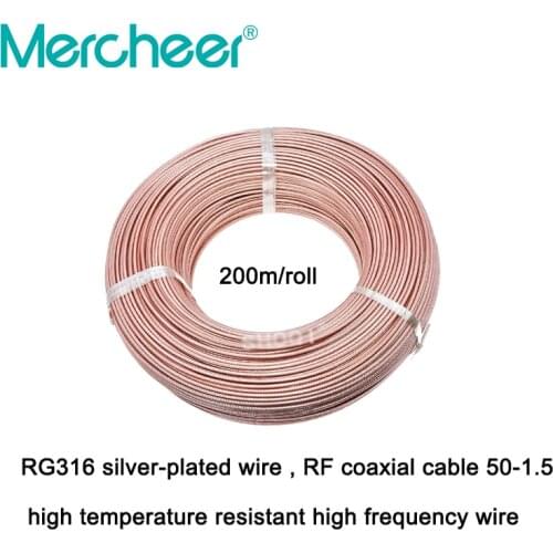 50 ohm RG316 silver-plated wire RF coaxial cable 50-1.5 high temperature resistant high frequency wire RG178 feeder 50-1.0