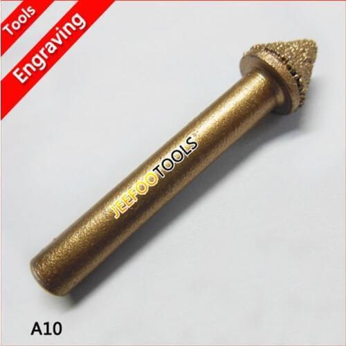 A10- 6*10*7mm Taper Stone CNC Tools For 3D Deep Relief/ Engraving Tools On Monument/Tombstone/Marble/Granite