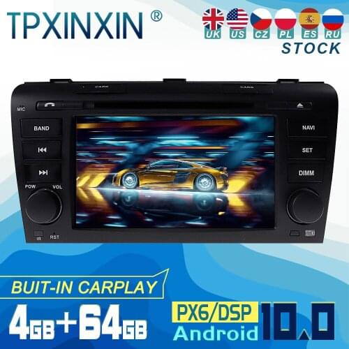 For Mazda 3 2003-2009 Android 10 Carplay Radio Player Car GPS Navigation Head Unit Car Stereo CD DVD WIFI DSP BT