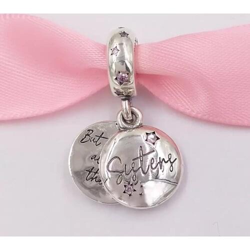 925 Sterling Silver Forever Sisters Pendant dangle Charms beads fit Original charm bead bracelets bangles necklace pendants DIY