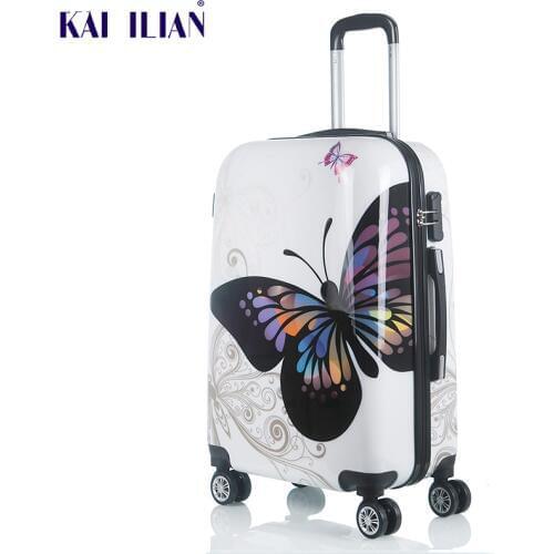 20 24 inch Cute Cartoon Student Rolling Luggage Spinner Children Trolley Suitcase Wheels Kids Carry On Travel Bag Hardside Trunk
