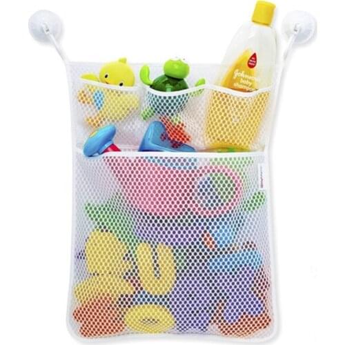 Kids Baby Bath Toys Tidy Storage Suction Cup Bag Baby Bathroom Toys Mesh Bag Organiser Net