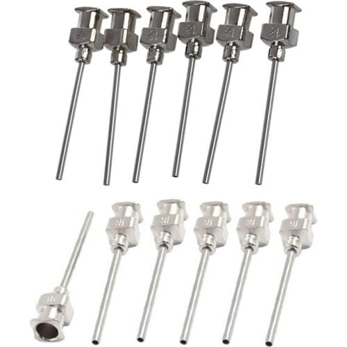 12x Stainless Steel Luer Lock Dispensing Needle Tip, 18 Gauge, 0.57mm ID x 1.18mm OD, & 16 Gauge, 0.89mm ID x 1.4m OD CNIM Hot