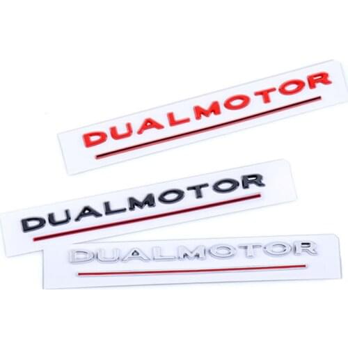DUAL MOTOR Underlined Letters ABS sticker for Tesla Model 3 Car rear Trunk Emblem Badge decoration Chrome stickers accessories