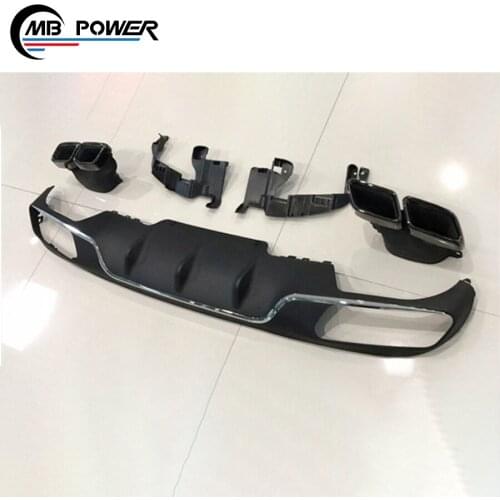 E CLASS W213 A style rear bumper tdiffuser muffler tips for w213 E63 car rear lip and Tail throat