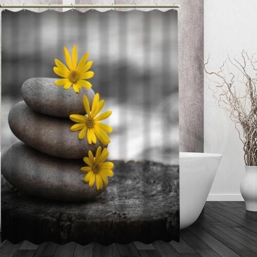 Customized Shower Curtain Bath Curtain Simple stylish stone Polyester Waterproof Bathroom Shower Curtain