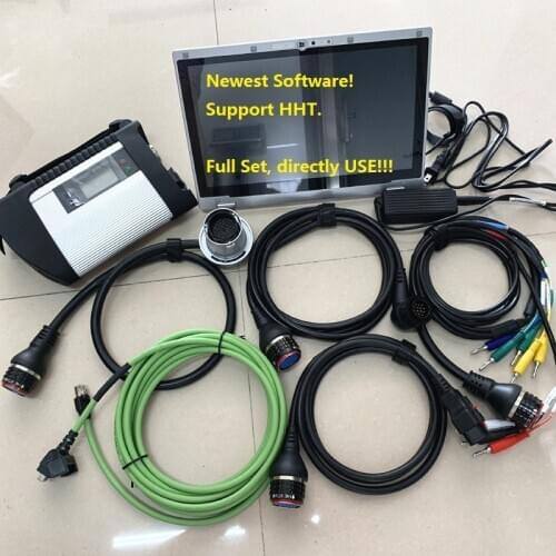 Quality MB star C4 SD connect C4 auto diag with super laptop CF-AX2 i5 4G with software HHT 2020.12V installed in 480G mini SSD