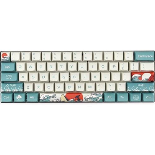 Coral Sea XDA Keycaps PBT Keycap Dye-Sublimation Keycap for GH60 GK64 GK61 87 104 Layout Mechanical Keyboard