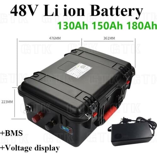 48V 150Ah 130Ah 180Ah Lithium li ion rechargeable battery for RV Marine golf cart boat solar power storage+10A Charger