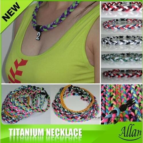 Magnetic titanium necklace for men Fshion weave baseball necklace