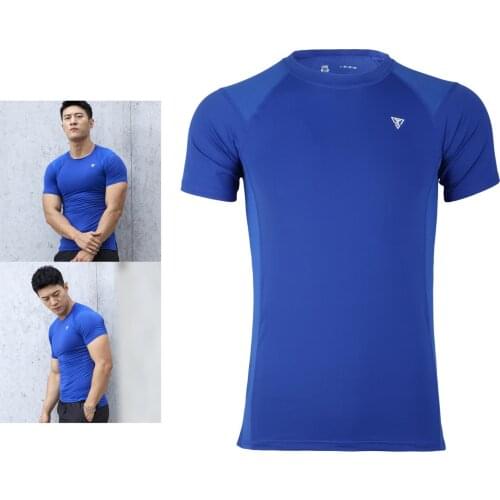Mens T Shirt Cotton Blend Slim Fit Muscle Top Short Sleeve Plain Crew Neck Shirt