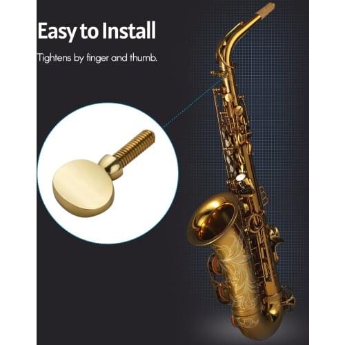 5pcs Brass Sax Neck Tightening Screws Saxophone Replacement Parts Copper Attachment Neck Receiver for Soprano/Alto/Tenor Sax