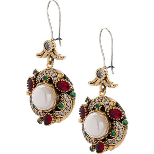 Natural Pearl Cubic Zirconia Authentic Earrings