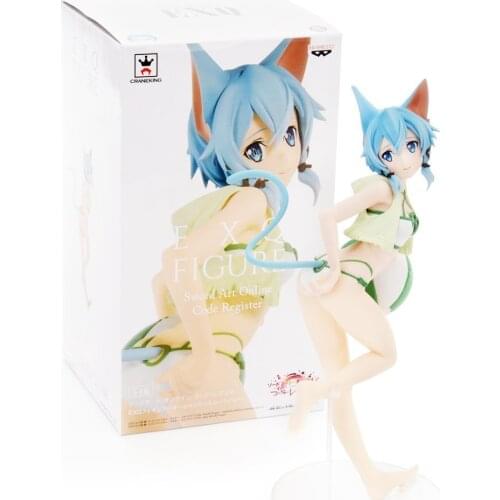 BANDAI Banpresto Original SAO Sinon Figure EXQ Anime Model Doll Toys Gifts