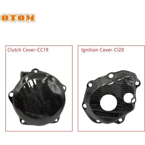 OTOM Motorcycle Stator Magneto Engine Clutch Protective Side Cover Dirt Bike Carbon Fiber Ignition Guard For KAWASAKI KX250F