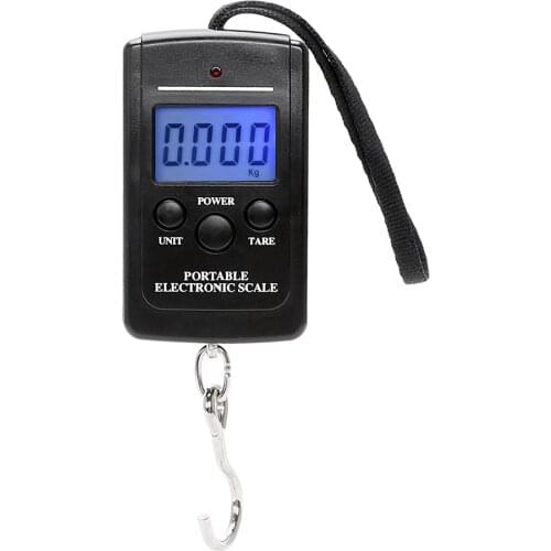 Digital Fishing Scale LCD Display Weighting Portable Travel Luggage Scale Electronic Hook 40kg/88lb