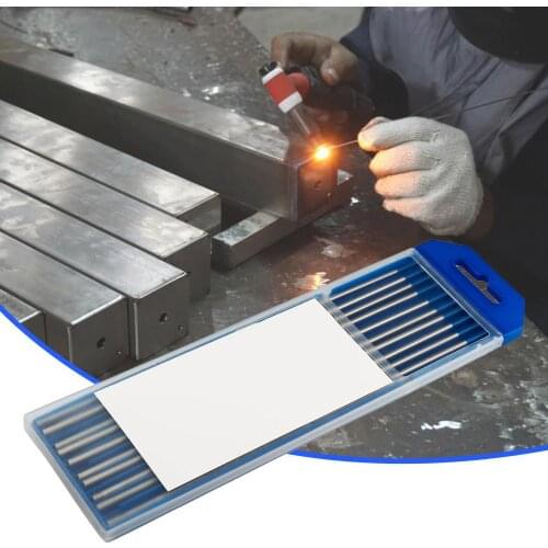 Durable 10Pcs 175mm Tungsten Needle Excellent Workmanship Anti-corrosion Portable Blue Rare Earth Tungsten Rod for Heating