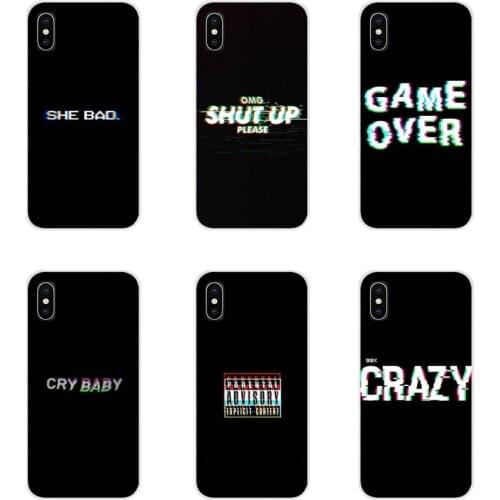 For Samsung Galaxy S2 S3 S4 S5 Mini S6 S7 Edge S8 S9 S10E Lite Plus TPU Transparent Case Covers Color text on a black background