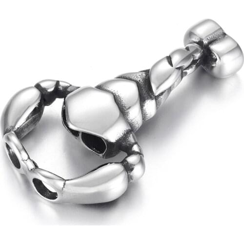316L Stainless Steel Connector Scorpion Charms Polished Double 5mm Hole Link Bracelet Component DIY Accessories Jewelry Making
