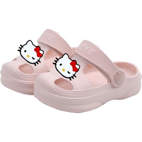 Sanrio Hello Kitty Childrens Hole Slippers Summer Boys Baby Soft-soled Beach Shoes Girls Boys Cartoon Childrens Sandals