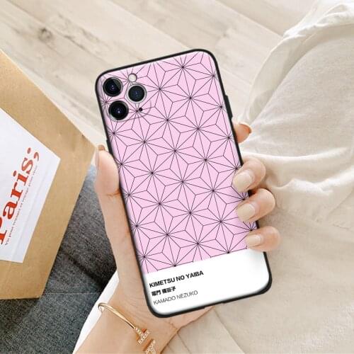 Demon Slayer Nezuko Clothes Pattern silicone Phone Case FOR iPhone Se 6 6s 7 8 Plus X Xr Xs 11 12 Mini Pro Max Glass Cover Shell