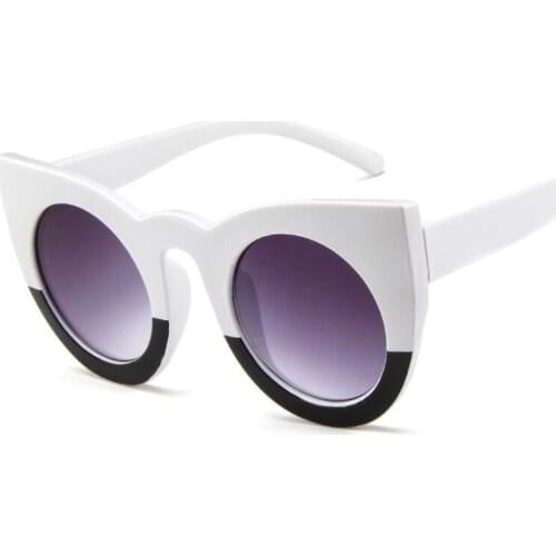 New cat eye sunglasses in womens sun glasses Gradient Lens Retro Gafas Eyewear Oculos de sol UV400 men Round Classic Frame Flat