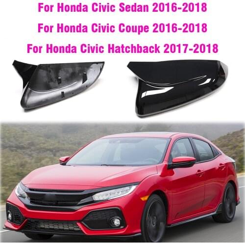 ABS Carbon Fiber Style Rear View Side Mirror Cover Rearview Caps For Honda Civic 10th 2016 2017 2018