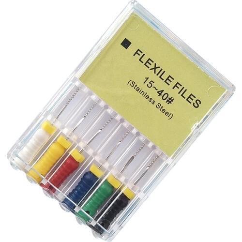 Dental K FLEXILE FILES 15-40# Stainless Steel Hand Use Dental FILES 25mm Root Canal K Files Endodontics Files Dental