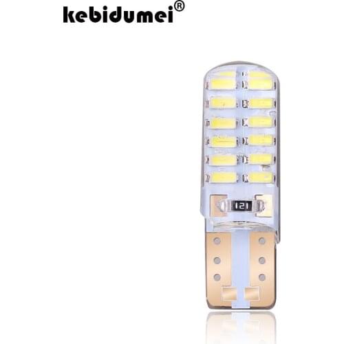 T10 LED Bulbs Light Lamp Car Interior Reading Light 12V 24SMD 5000K Cold White Light Wedge Side License Plate 5W5 Car Width Lamp