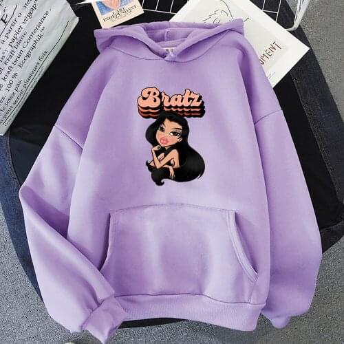 Bratz Hoodie Fashion Hoodies Men Women Sweatshirts Harajuku Plus Size Streetwear Sudaderas Lounge Wear Khak Pink Clothes Kawaii