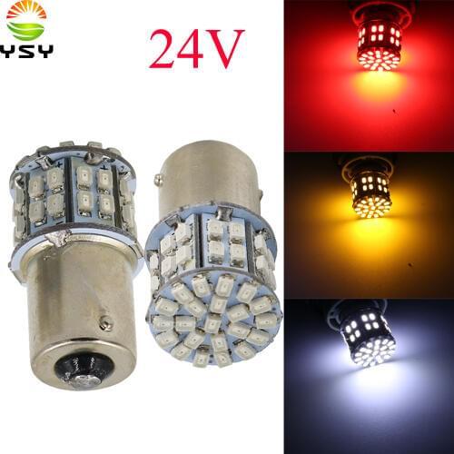 YSY 50X Hight Quality 1156 1206 50SMD Led Car Light BA15S P21W Auto Light Bulb Lamps Car Styling Parking Lights Red White 24V