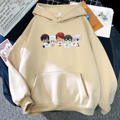 Kawaii Hoodie Women Oversized Aesthetic Obey Me Cartoon Printed Casual Daily Girls Anime Clothes Graphic Sweatshirts Long Sleeve