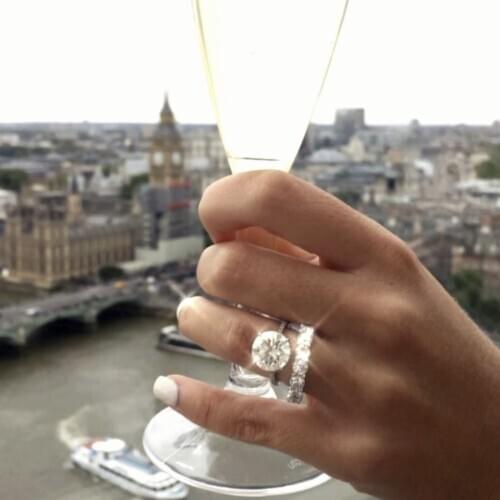 Luxury 925 Sterling Silver 2ct Created Diamond Wedding Engagement Cocktail Diamond Rings set for Women Gemstone Fine Jewelry