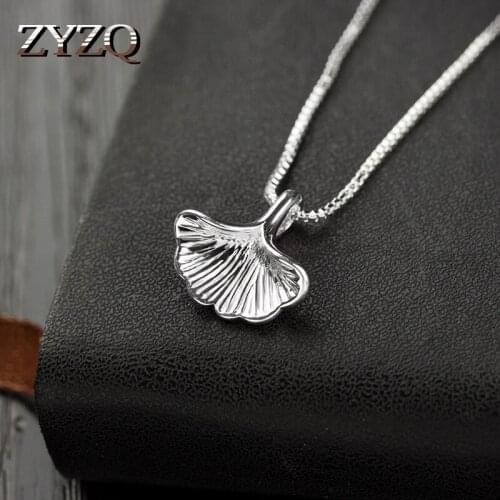 ZYZQ Simple Stylish Choker Chain Necklace For Women Elegant Silver Plated Lovely Leaf&Cup Shaped Pendant Necklacem Wholesale