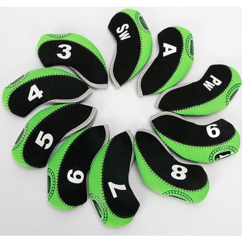 Golf Clubs Iron Head Cover Set 10pcs Neoprene Headcovers One size Fit All Irons Outdoor Golf Accessories golf Fans supplies