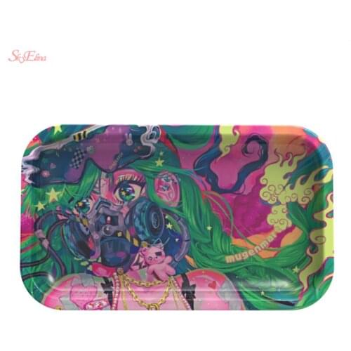 18*14cm Metal Rolling Tray Tobacco Rolling Tray Tinplate Plate Discs Smoke Cigarette Tray Table Paper Rolling Herb Tools 5z