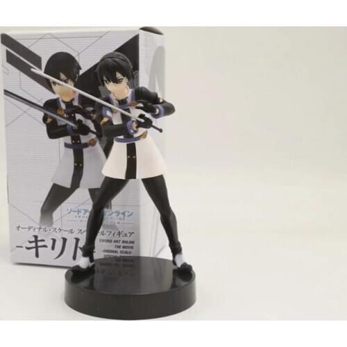 18cm Anime Sword Art Online Kirigaya Kazuto Kirito Cartoon Doll Figure PVC Model Collection Toy Action Figure Kids Gift