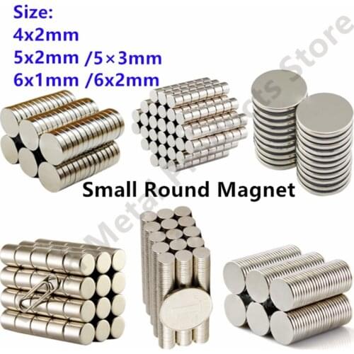 20 50 100 200PCS/Lot 4X2 5x2 5x3 6x1 6x2mm Magnet Hot Small Round Magnet Strong Magnets Rare Earth Neodymium Magnet