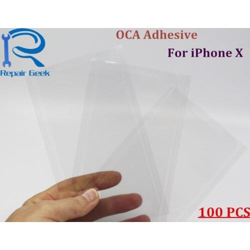 250um OCA Clear Optical Adhesive for iPhone X OCA Glue For IX IPX LCD Glass Glue Film + Easy Tear Stick Repair Parts 100pcs