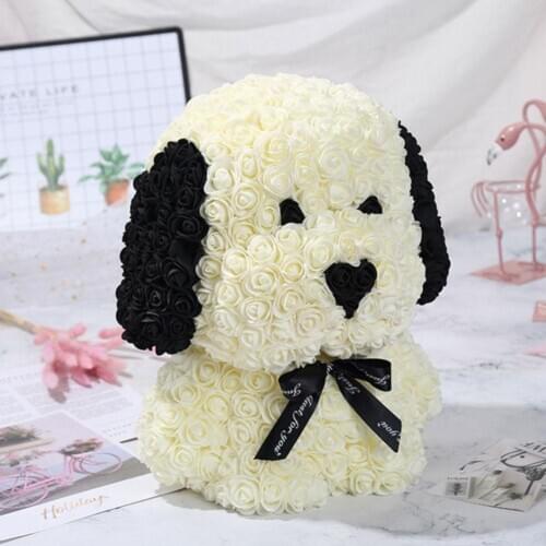 40cm Soap Foam PE Rose Dog Doll Rose Teddy Artificial Decoration Graduation Birthday Wedding Valentines Day Gift For Women