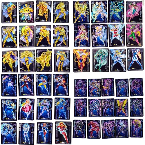 63pcs/Set Saint Seiya Shining Card Complete Collection Gold Saint Figure Card Commemorative Car Toys
