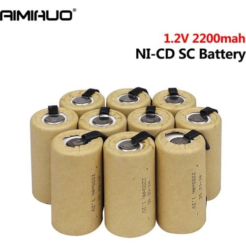 New 18/20pcs SC Battery Screwdriver Electric Drill SC Battery NICD 1.2v 2200mah Batteria Accumulator Power Bank SUBC Nicd Cells