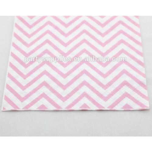Free Shipping 1500pcs Pink Color 6 Colors Chevron Design Kids Party Deoration Wedding Party Paper Napkin